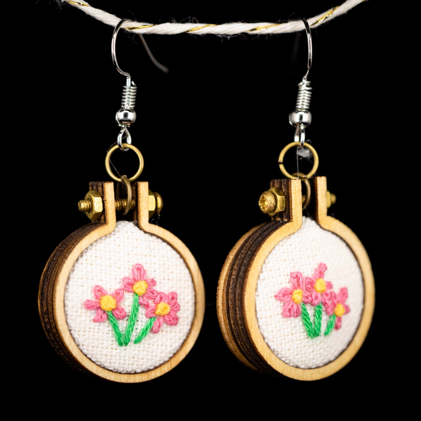 Pink Flower Earrings