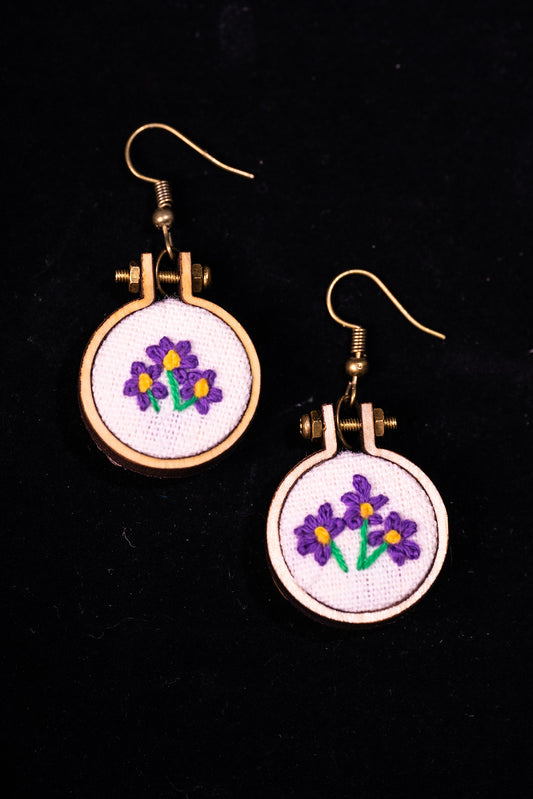 Purple Flower Earrings